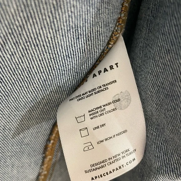 APIECE APART Oversized Denim Button Up Jacket Size Large - Picture 11 of 14